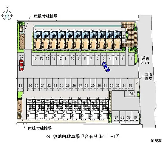 ★手数料０円★高崎市西横手町　月極駐車場（LP）